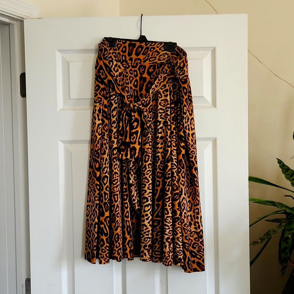 Leopard midi skirt | XL | stretchy